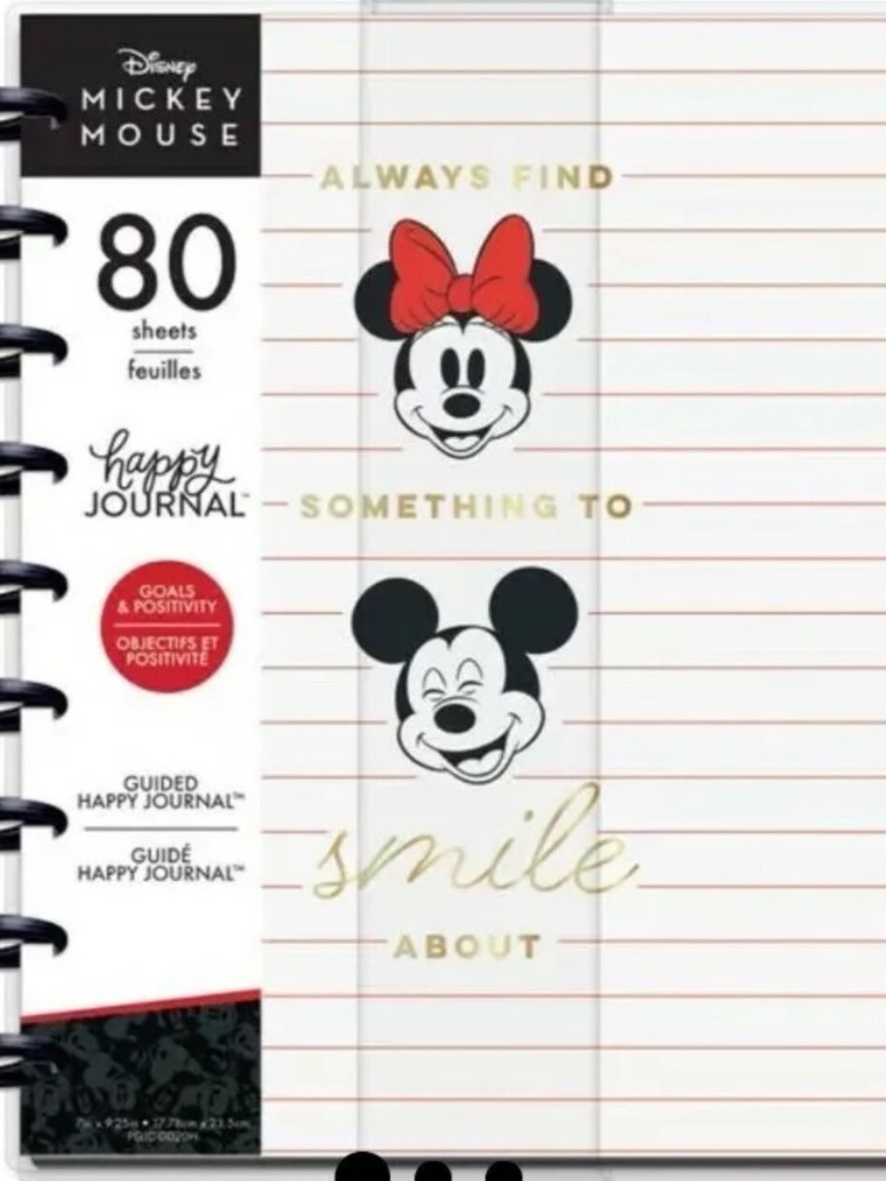 Happy Journal – White & Red Lined Notebook